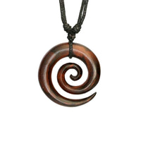 Load image into Gallery viewer, Surferkette Narraholz Halskette Spirale verstellbar dunkel
