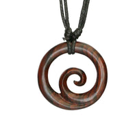 Load image into Gallery viewer, Surferkette Narraholz Halskette Spirale verstellbar dunkel
