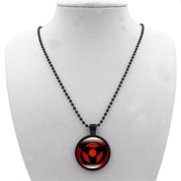 Load image into Gallery viewer, Halskette Kugel Kette Kakashi Sharingan rot schwarz silber
