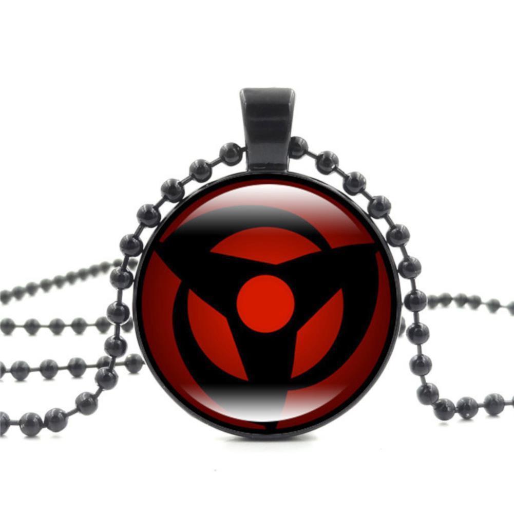 Halskette Kugel Kette Kakashi Sharingan rot schwarz silber