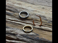Load image into Gallery viewer, Klapp Segment Ring Piercing rechteckig Kristall schwarz - chic - net.de
