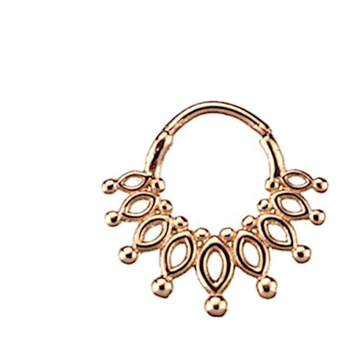 Klapp Segmentring Piercing Punkte Edelstahl Gold PVD - chic - net.de