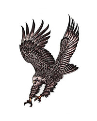 Cargar imagen en el visor de la galería, Klebetattoo Adler grau beige Sturzflug Flügel groß 1 Motive 1 Bogen - chic - net.de

