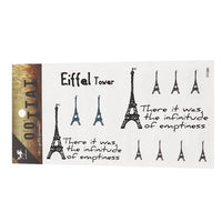 Cargar imagen en el visor de la galería, Klebetattoo Eiffelturm Spruch Unendlichkeit der Leere 1 Bogen 6 Motive Tattoos - chic - net.de
