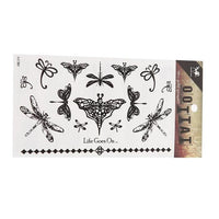 Load image into Gallery viewer, Klebetattoo Libellen verschiedene Designs schwarz Spruch Armband 16 Motive 1 Bogen - chic - net.de
