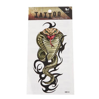 Cargar imagen en el visor de la galería, Klebetattoo Schlange Kobra grün grau Tribal schwarz groß 1 Motiv 1 Bogen - chic - net.de
