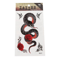 Cargar imagen en el visor de la galería, Klebetattoo Schlange schwarz rot Rose Tribal Schmetterlinge 5 Motive 1 Bogen - chic - net.de
