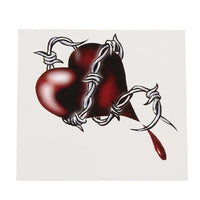 Load image into Gallery viewer, Klebetattoo temporär Herz dunkelrot Drahtseil Stacheln Blut einzeln 1 Bogen - chic - net.de
