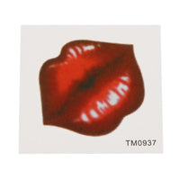 Load image into Gallery viewer, Klebetattoo temporär Kussmund Lippen rot Lippenstift einzeln 1 Bogen - chic - net.de
