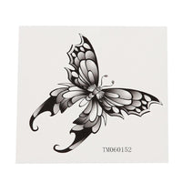 Cargar imagen en el visor de la galería, Klebetattoo temporär Schmetterling gothic style schwarz grau weiß 1 Bogen - chic - net.de
