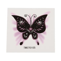 Cargar imagen en el visor de la galería, Klebetattoo temporär Schmetterling romantischer Style Herz schwarz grau lila 1 Bogen - chic - net.de
