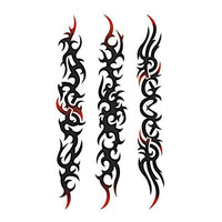 Load image into Gallery viewer, Klebetattoo Tribal diverse Muster länglich schwarz rot Motive 1 Bogen - chic - net.de
