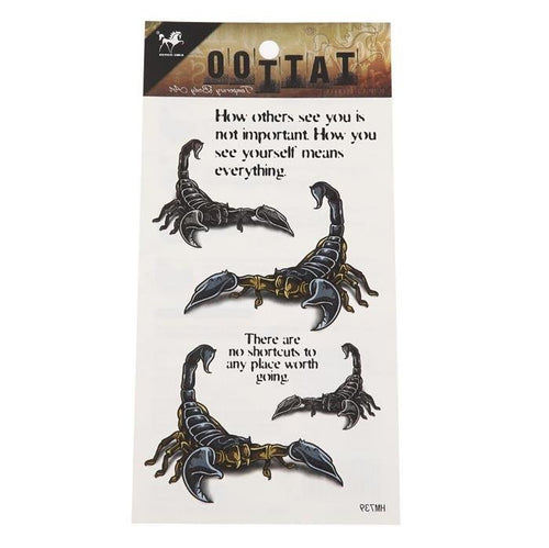 Klebetattoos Tattoo 3D Skorpione gute Sprüche Selbstbewusstsein 1 Bogen 6 Motive - chic - net.de