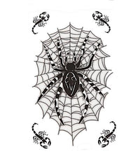 Load image into Gallery viewer, Klebetattoos Tattoo große Spinne im Netz Skorpione 1 Bogen 5 Motive - chic - net.de
