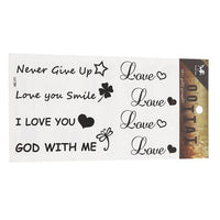 Load image into Gallery viewer, Klebetattoos Tattoo Love Herzen Sprüche Never give Up 1 Bogen 8 Motive - chic - net.de
