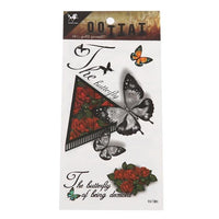Load image into Gallery viewer, Klebetattoos Tattoo Schmetterlinge Rosen Dreieck Schrift 1 Bogen 3 Motive - chic - net.de
