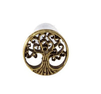 Load image into Gallery viewer, Labret Lippen Piercing Acryl Baum des Lebens antik golden Brass Motiv - chic - net.de
