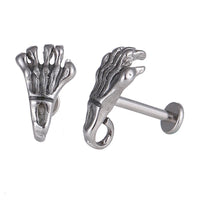Load image into Gallery viewer, Labret modisches Piercing aus Edelstahl in silber mit Skelett Hand - chic - net.de
