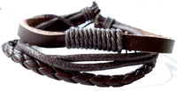Load image into Gallery viewer, Lederarmband geflochten braun dreierlei verstellbar Armband Leder breit unisex nickelfrei - chic - net.de
