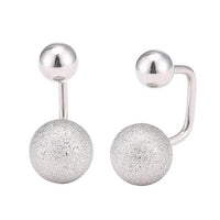 Load image into Gallery viewer, Long Staples Barbell 90 Grad Schraubverschluss zwei Kugeln große Kugel glitzer silberfarben - chic - net.de
