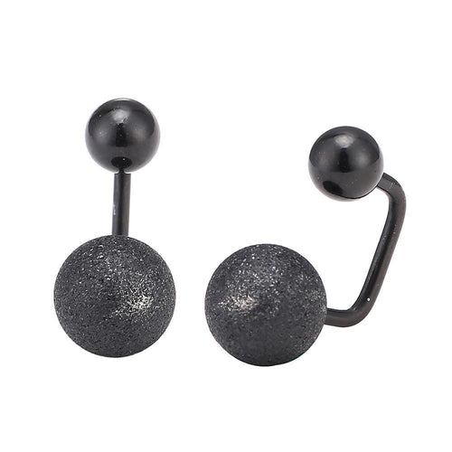 Long Staples Barbell 90 Grad Schraubverschluss zwei Kugeln schwarz glitzer - chic - net.de