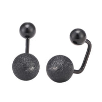 Load image into Gallery viewer, Long Staples Barbell 90 Grad Schraubverschluss zwei Kugeln schwarz glitzer - chic - net.de
