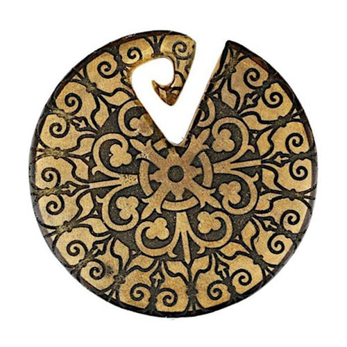 Marokkanisch inspiriertes Holz - Ohr - Gewicht Piercing 8mm - chic - net.de