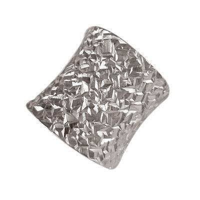Massiver Silberring gehämmert Muster aufgeraut offen breit 925er Sterling Silber Damen - chic - net.de