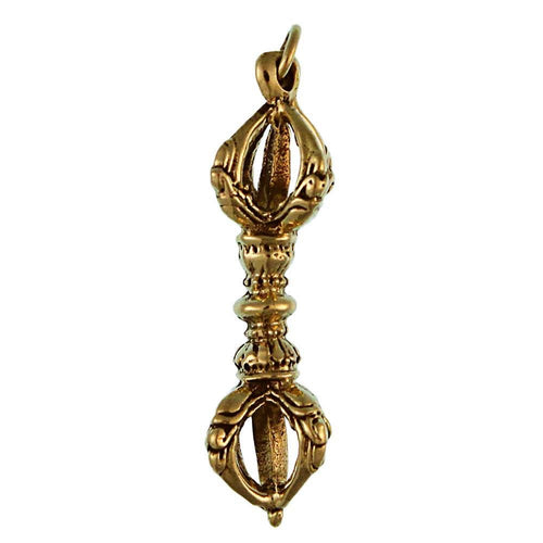 Messing Brass Anhänger Drachen Krallen Stab 41 mm antik golden Kette nickelfrei Tribal Schmuck - chic - net.de