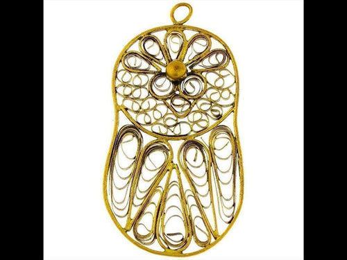 Messing Brass Anhänger Tropfen Vogel Bänder antik golden Kette nickelfrei dünn oxidiert Tribal - chic - net.de