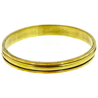 Cargar imagen en el visor de la galería, Messing Brass Armreif gewölbt golden Rillen 8 mm nickelfrei antik Tribal 65 mm Schmuck - chic - net.de
