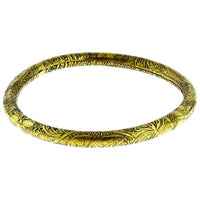 Cargar imagen en el visor de la galería, Messing Brass Armreif golden schwarz rund Blüten gemustert nickelfrei antik Tribal Schmuck - chic - net.de

