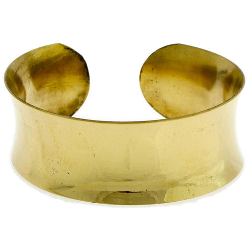 Messing glänzend Armreif golden konkav 25 mm nickelfrei offen verstellbar antik Tribal Schmuck - chic - net.de