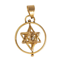 Cargar imagen en el visor de la galería, Messing golden Anhänger Messinganhänger 3D Stern mit Brass Kette Karabiner - chic - net.de
