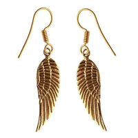 Load image into Gallery viewer, Messing Ohrringe Flügel klein Haken Aufhänger Verschluss antik golden Ohrhänger - chic - net.de
