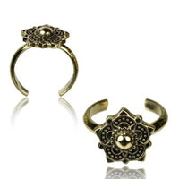 Load image into Gallery viewer, Messing Zehenring Bögenblume golden antik verstellbar nickelfrei - chic - net.de
