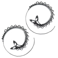 Cargar imagen en el visor de la galería, Messingohrringe versilbert Spiralen Herzen Punkte verzweigt 925 sterling Silber - chic - net.de
