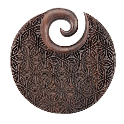 Narra - Holz Ohr Gewicht Blume des Lebens 8mm Ear Weights - chic - net.de