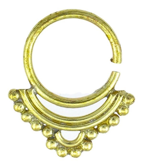 Nasenringe Bögen Punkte Messing Septum Piercing antik goldfarben nickelfrei Tribal Nase Brass - chic - net.de