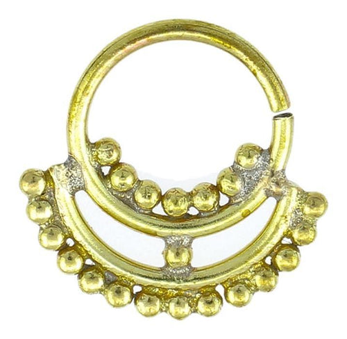 Nasenringe Bögen Punkte Sichel Messing Septum Piercing antik goldfarben nickelfrei Tribal Nase Brass - chic - net.de