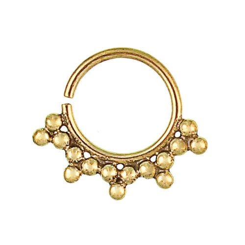 Nasenringe Dreiecke Punkte Messing Tribal antik goldfarben nickelfrei Septum Piercing Nase exotisch Brass - chic - net.de