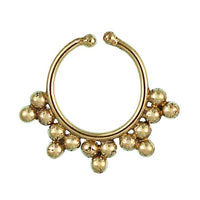 Load image into Gallery viewer, Nasenringe Fake Septum Dreiecke Punkte Messing antik golden nickelfrei Piercing Brass - chic - net.de
