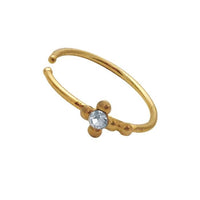 Load image into Gallery viewer, Nostril Piercing Nasenring 925 Silber vergoldet Kristall Kreuz weiß Glitzer Kugelenden - chic - net.de
