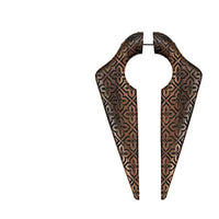 Load image into Gallery viewer, Javanisches Batik Fake Piercing Narra-Holz Ohrring 1mm

