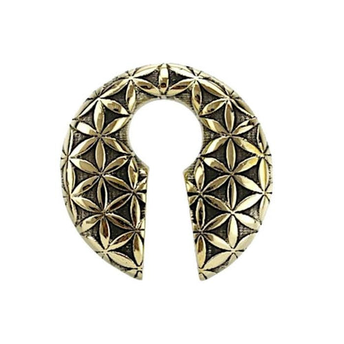 Ohrgewicht Brass 12mm Blume des Lebens Schlüsselloch - chic - net.de