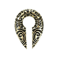 Load image into Gallery viewer, Ohrgewicht Brass 12mm Tropfen Spiralen Schlüsselloch - chic - net.de
