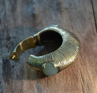 Cargar imagen en el visor de la galería, Ohrgewicht Brass 6mm Clicker Piercing grüne Jade Creole - chic - net.de
