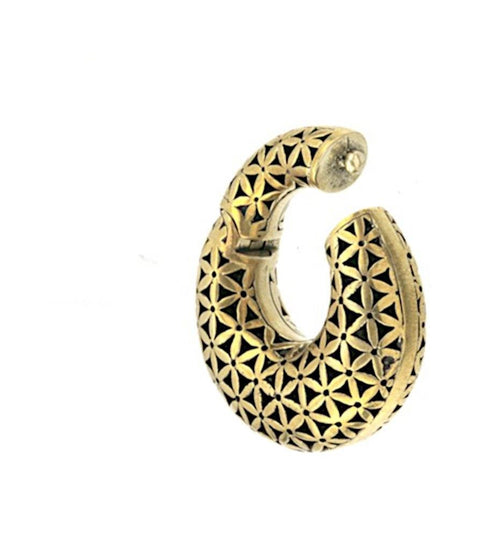 Ohrgewicht Brass 6mm Piercing Clicker Blume des Lebens - chic - net.de