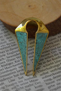 Load image into Gallery viewer, Ohrgewicht Messing Pfeil 6mm 2ga crushed Türkis Dehner - chic - net.de
