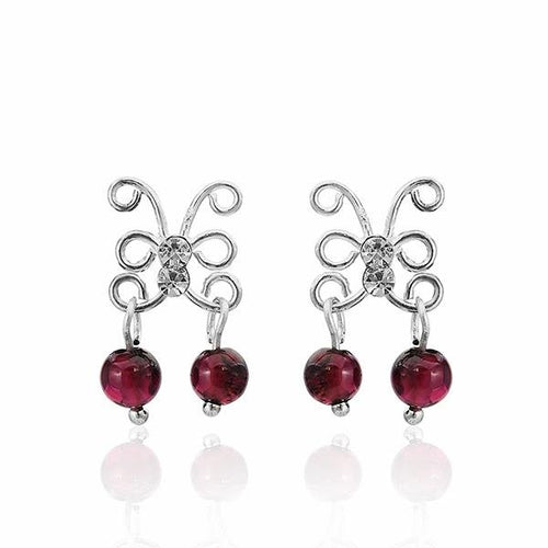 Ohrhänger Ohrstecker Stein Perle 925er Sterling Silber Katzenauge rot Zirkonia - chic - net.de